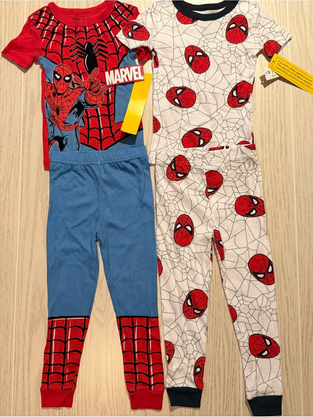 Marvel Spider-Man Toddler Boys 4T 4pc Cotton Pajama Set Superhero PJs NWT